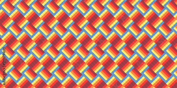 Obraz Vibrant Geometric Harmony in Fiery Tones