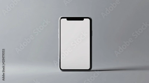 Fototapeta Sleek Smartphone with Blank Screen on Neutral Background, Modern Mobile Technology Mockup