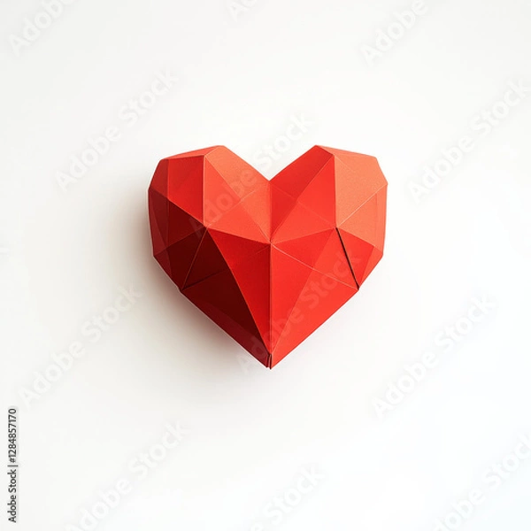 Obraz Geometric Origami Heart: A Unique Paper Craft