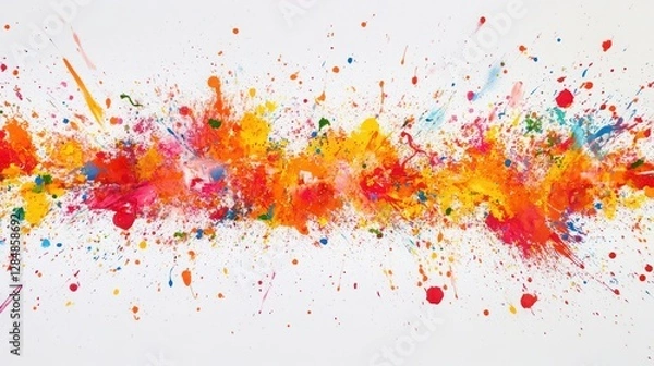 Fototapeta abstract color splattered horizontal explosion on white background