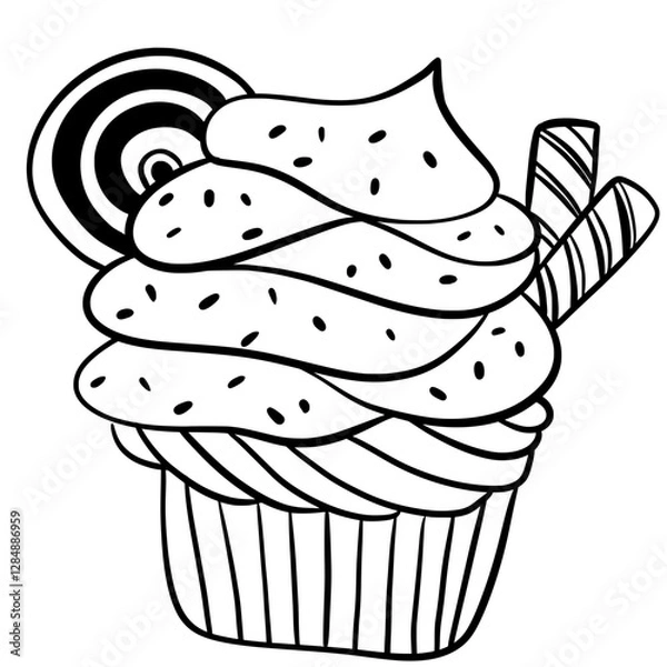 Fototapeta vector illustration of a cupcake