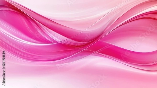 Fototapeta Abstract bright pink waves creating a dynamic, energetic composition with smooth curves