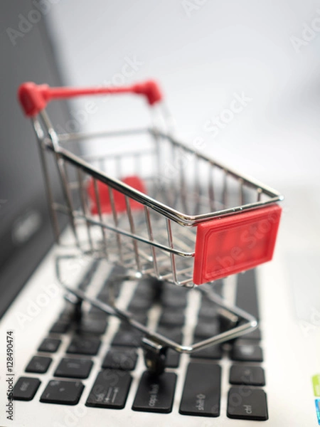 Obraz supermarket shopping cart