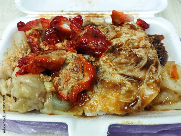 Obraz char siew curry rice in a pack