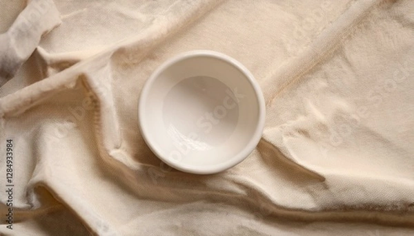 Obraz 패브릭 위에 놓인 작은 도자기 그릇