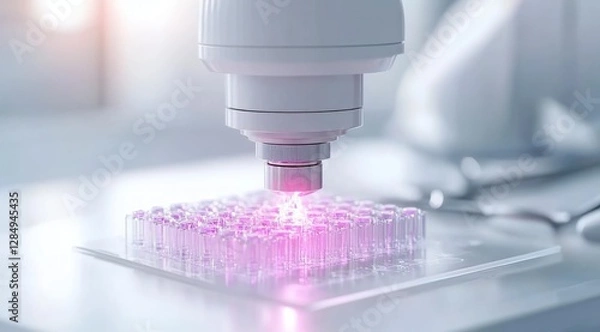 Fototapeta Advanced Robotic Arm Precisely Handling Samples in Lab