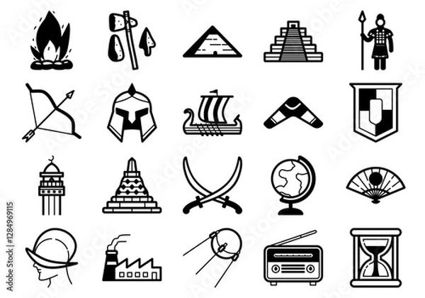 Fototapeta History Icon Set