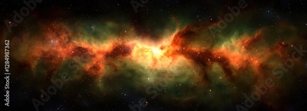 Fototapeta stunning abstract nebula structure with vibrant colors and stardust blending beautifully