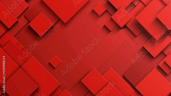 Obraz Abstract 3d background red 3D cubes background red 3D square background 3D rectangle background