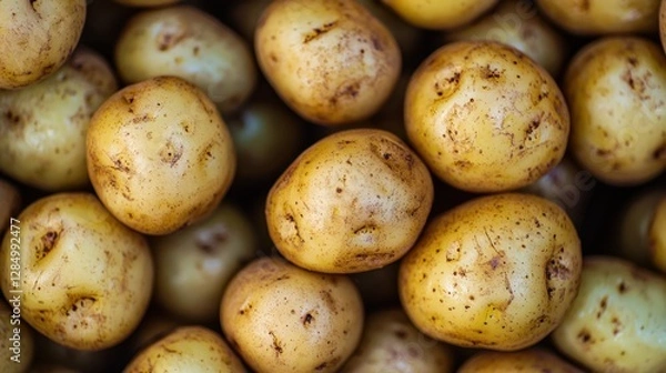 Fototapeta Fresh Raw Potatoes for Healthy Cooking and Culinary Delights