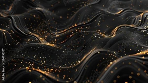 Obraz abstract background with golden waves.