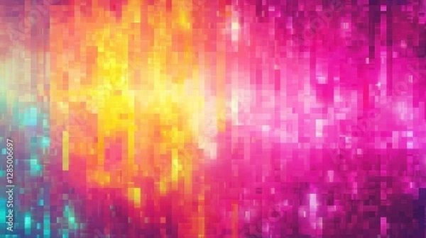 Obraz Abstract Pixel Art Gradient Background with Noise Effect and Soft Ambient Light
