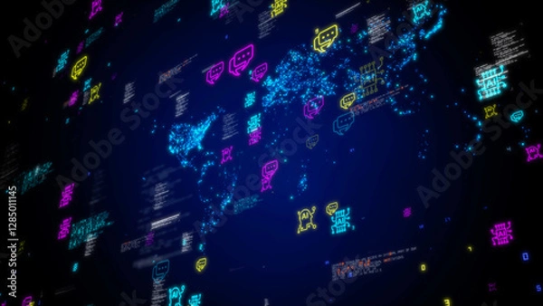 Fototapeta Artificial Intelligence and Conversational AI Technology Transforming the Digital Landscape - Ideal for Innovation and Future Trends