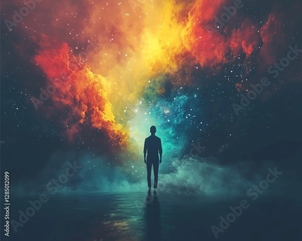 Fototapeta digital art surreal conceptual art  digital, art, surreal, conceptual, painting, watercolor, colors, white, background, reflection, abstract, fantasy, dreamlike, creative, illustration, vibrant, The s