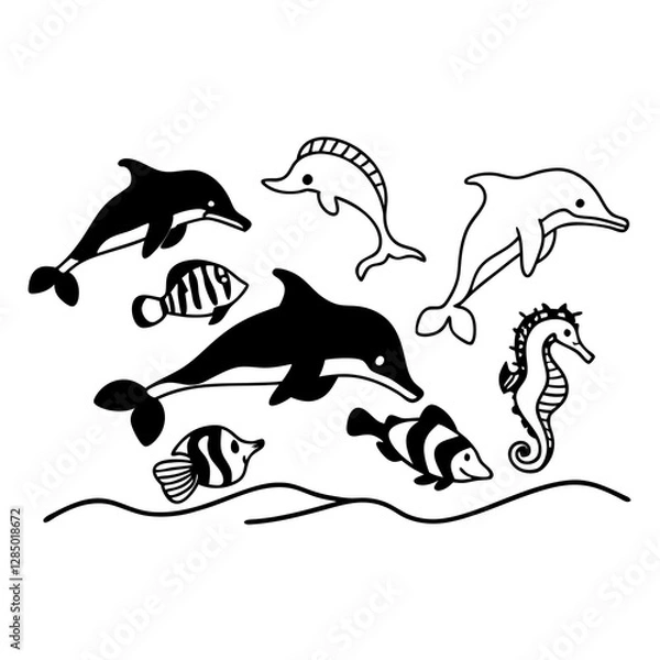 Obraz vector illustration of underwater