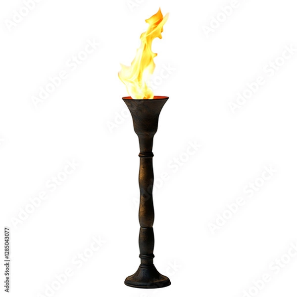 Fototapeta Torch Flame Isolated on Transparent Background
