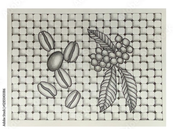 Obraz black and white coffee beans
