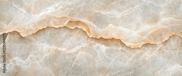 Fototapeta Beige marble texture close-up polished surface with intricate veining and natural light