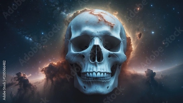 Fototapeta skull-shaped nebula in the cosmos