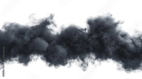 Fototapeta smoke on black isolated on white background  