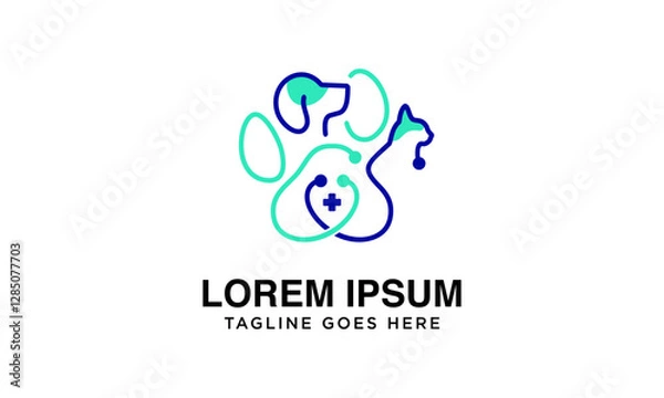 Obraz premium logo dog and cat veterinary