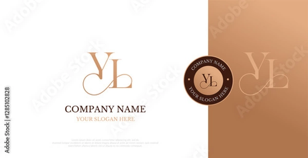 Fototapeta Initial YL Logo Design Vector 