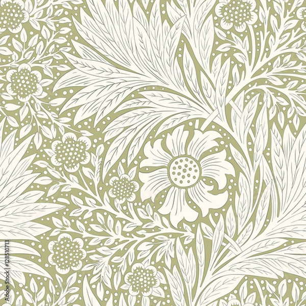 Fototapeta Modern fabric design pattern. Desktop wallpaper. Background. Floral pattern for your design. Illustration. Modern seamless pattern for interior decoration, wrapping paper, graphic design and textile.