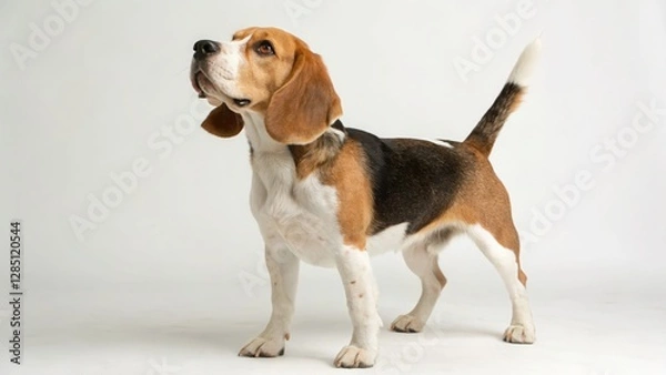 Fototapeta Alert Beagle Standing: Keen Senses