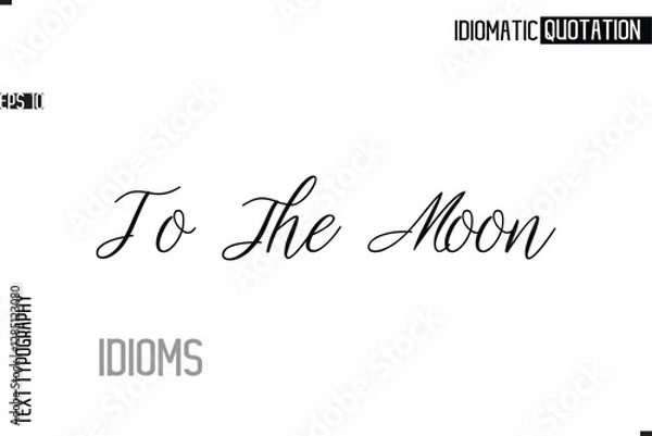 Fototapeta Typography Quote Vector Calligraphy Text Idiom Phrase To The Moon