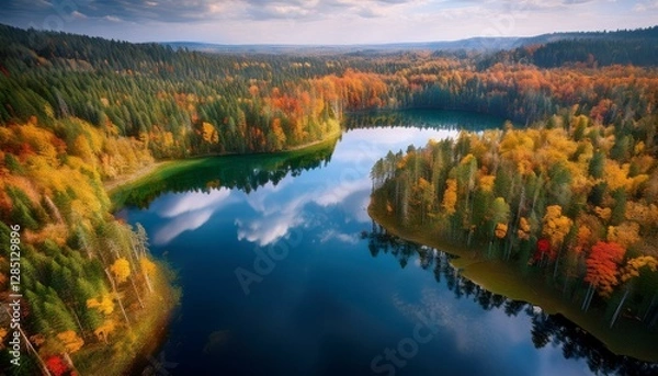 Fototapeta A hidden path leads to the magical embrace of nature.  