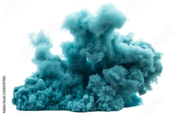 Obraz Vibrant Blue Smoke Explosion on a Black Background for Creative Projects