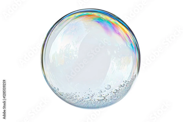 Obraz Transparent Soap Bubble with Reflections and Colorful Highlights