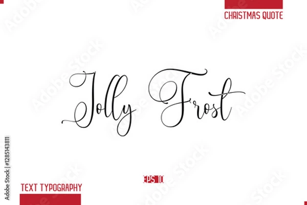 Obraz Merry Christmas Text Quote Lettering Jolly Frost 