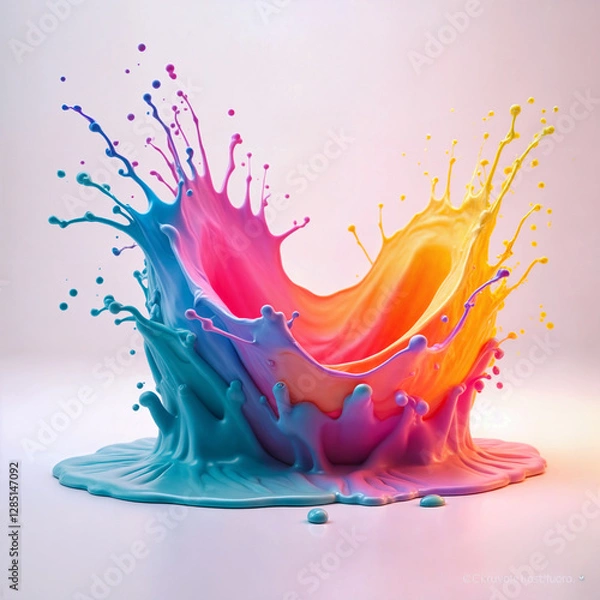 Fototapeta Vibrant Explosion of Colorful Paint Splashes in Motion