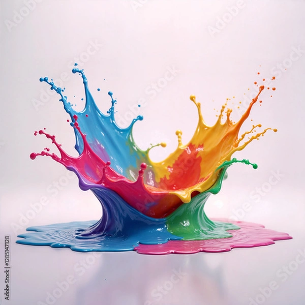 Fototapeta Vibrant Explosion of Colorful Paint Splashes in Motion