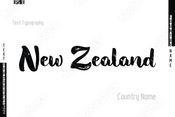 Fototapeta Grunge Typography Lettering Text Of Country Name New Zealand