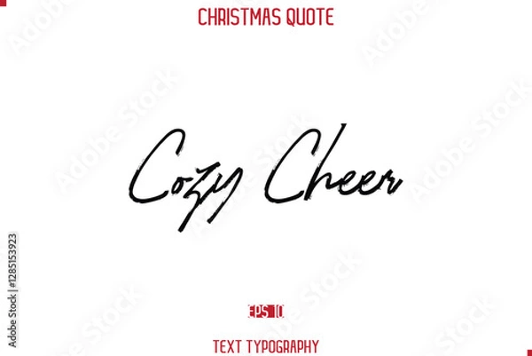 Obraz Calligraphy Lettering Happy Merry Christmas Greeting Card Text Quote Cozy Cheer