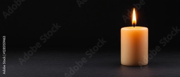 Fototapeta Candlelight Serenity Warm Glow on Dark Background Symbol of Hope and Remembrance Light in the Darkness Flame of Spirit