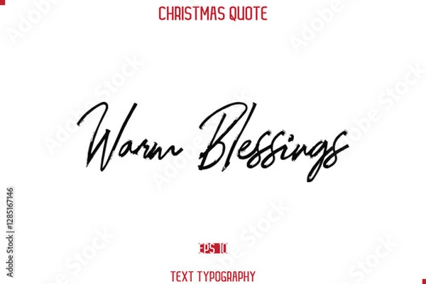 Obraz Calligraphy Lettering Happy Merry Christmas Greeting Card Text Quote Warm Blessings