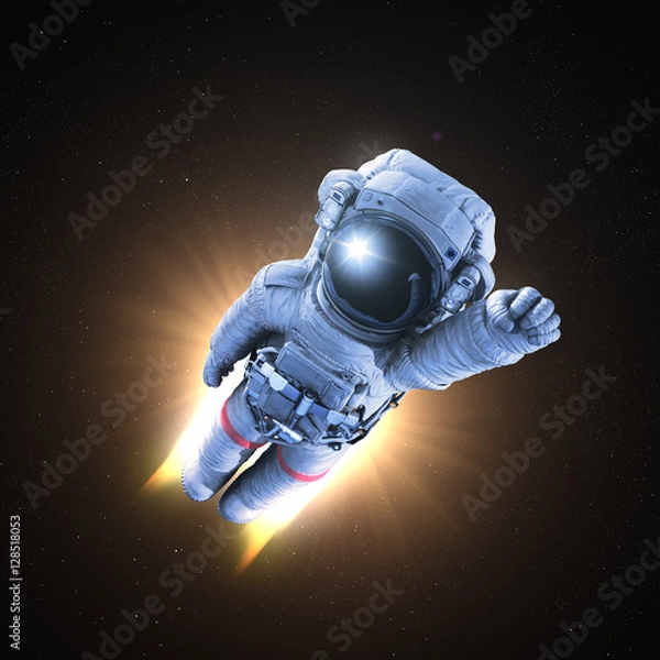 Fototapeta Astronaut conquers outer space, 3d render