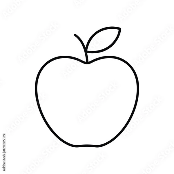 Fototapeta Apple Line Art Icon for Minimalist Design