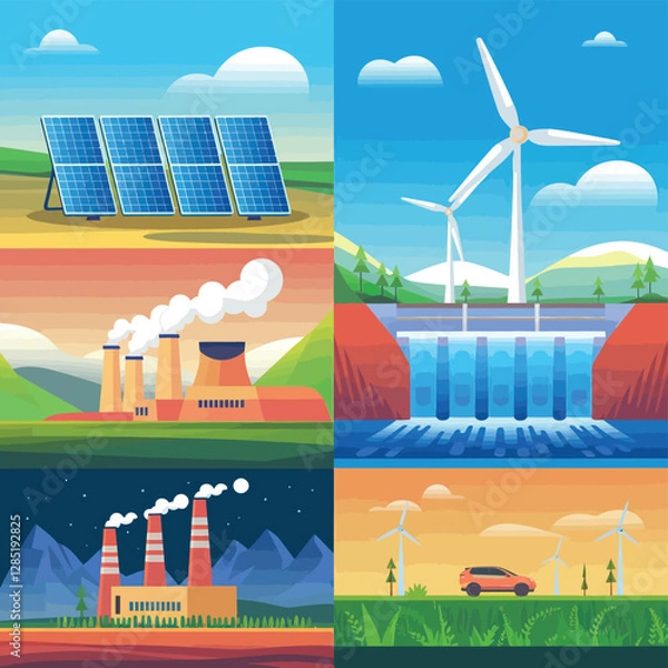 Obraz 2d vector environment Collection Solar Panel icon Symbolizing clean and renewable solar energy.