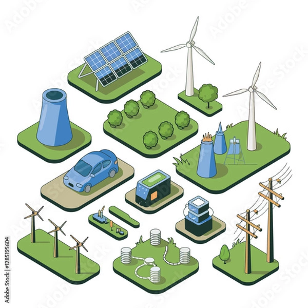 Obraz 2d vector environment Collection Solar Panel icon Symbolizing clean and renewable solar energy.