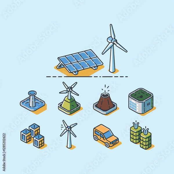 Obraz 2d vector environment Collection Solar Panel icon Symbolizing clean and renewable solar energy.