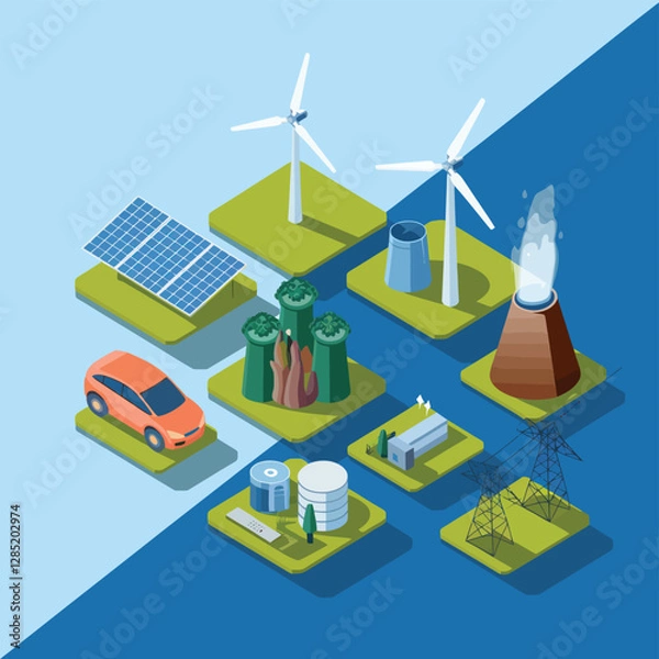 Obraz 2d vector environment Collection Solar Panel icon Symbolizing clean and renewable solar energy.