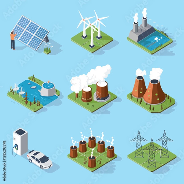 Obraz 2d vector environment Collection Solar Panel icon Symbolizing clean and renewable solar energy.