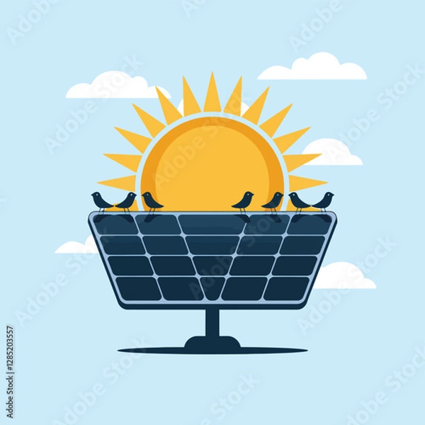 Obraz 2d vector environment Collection Solar Panel icon Symbolizing clean and renewable solar energy.