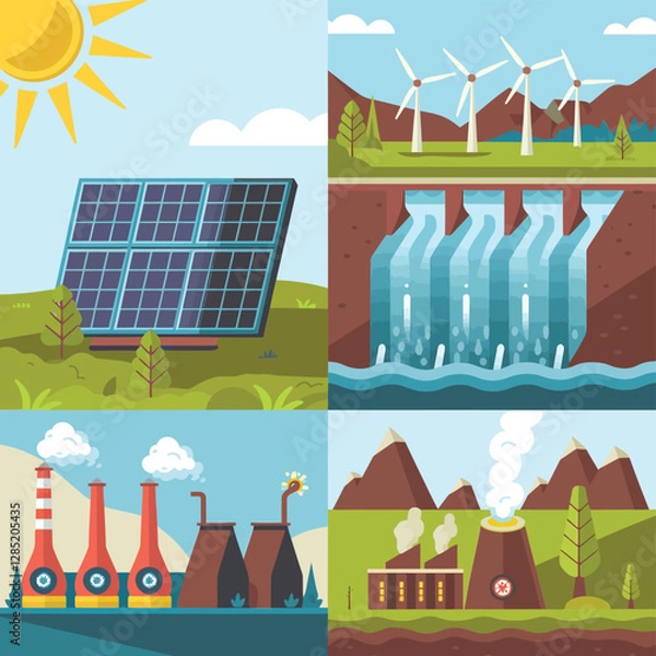 Obraz 2d vector environment Collection Solar Panel icon Symbolizing clean and renewable solar energy.