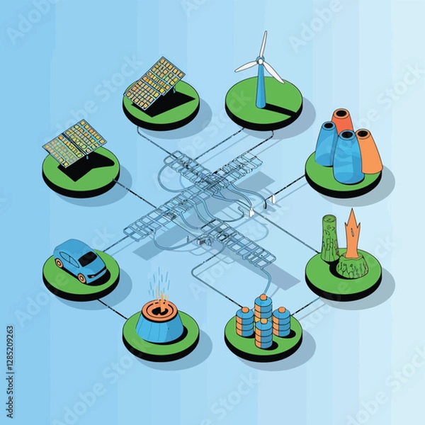 Obraz 2d vector environment Collection Solar Panel icon Symbolizing clean and renewable solar energy.