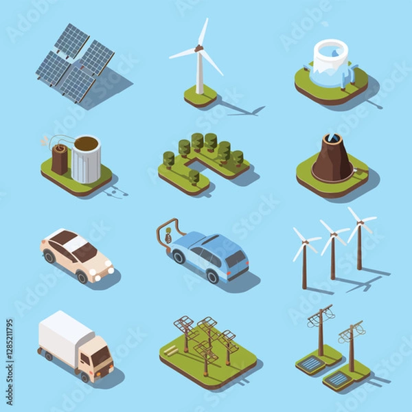 Obraz 2d vector environment Collection Solar Panel icon Symbolizing clean and renewable solar energy.